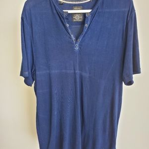 Men's Blue Button-down T-shirt